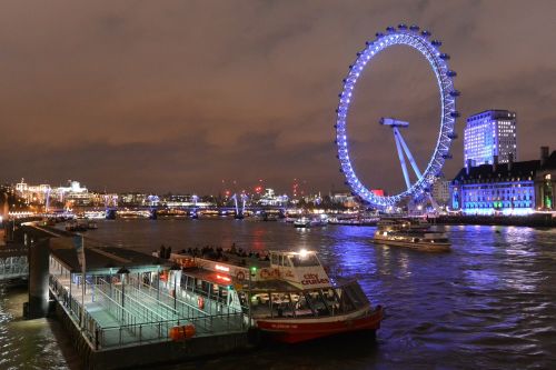 Ferris Ratas, Londono Akis, Ratas, Naktis, Temzės Upė, Londonas