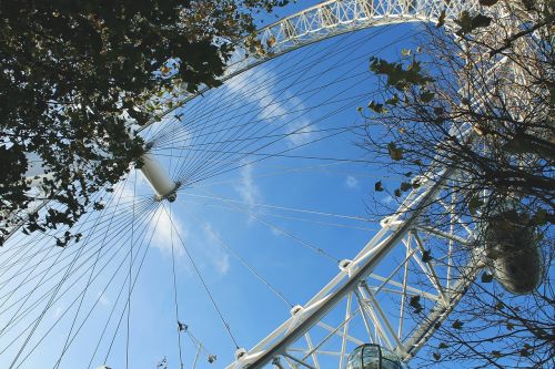 Ferris Ratas, Londono Akis, Didžioji Britanija, Mėlynas, Dangus, Linksma, Gondola, Pramogų Parkas