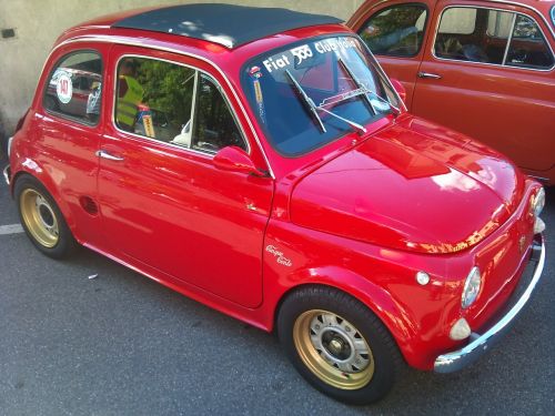 Fiat 500, Automatinis, Senovinis Automobilis, Raudona