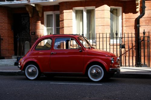 Fiat 500, Mašina, Londonas, Anglija, Gatvė