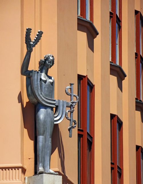 Figūra, Statula, Kraków, Pastatas, Art Deco, Architektūra, Charakteris, Šiuolaikiška, Moteris, Prizas