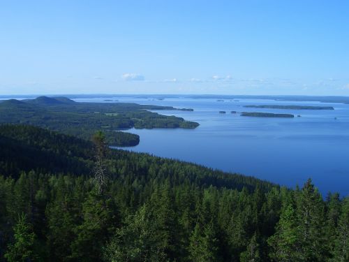 Finland, Gamta, Ežeras, Salos, Kraštovaizdis, Saulėlydis