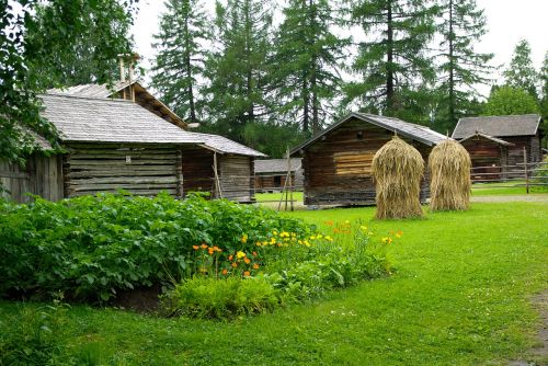 Finland, Ūkis, Daržovių Sodas, Haystacks, Mediniai Namai