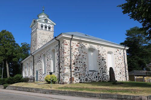 Suomių,  Ąžuolo Sala,  Bažnyčia,  Mūrinė Bažnyčia,  Vasara,  Turizmas