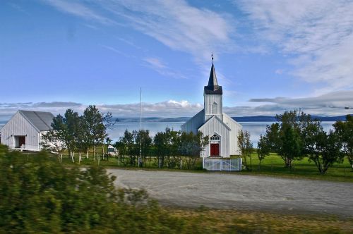 Finnmark, Norvegija, Bažnyčia, Skandinavija, Pastatas, Medinė Bažnyčia, Norge, Kelionė, Įspūdingas, Magerojus, Šiaurinis Kalnas