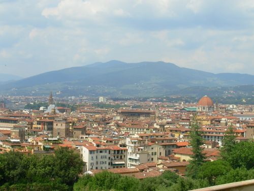 Firenze, Miestas, Kalnas, Toskana, Panorama, Vaizdas