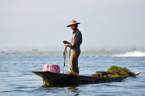 Fischer, Inlesee, Inle Ežeras, Ežero Inle, Bambuko Krepšelis, Vienkartiniai Megztiniai, Mianmaras, Žuvis, Burma