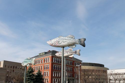 Žuvis,  Skulptūra,  Menas,  Abstraktus,  Mėlynas & Nbsp,  Dangus,  Pitsburge,  Žuvų Skulptūra - Toli