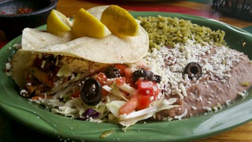 Meksikietis,  Maistas,  Pietūs,  Ryžiai,  Pupos,  Taco,  Citrina,  Žuvis,  Žuvis Tacos Žali Ryžiai 2