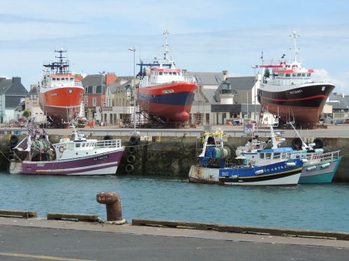 Žvejyba, Uostas, Traleris, Brittany, Finistère, Guilvinecas