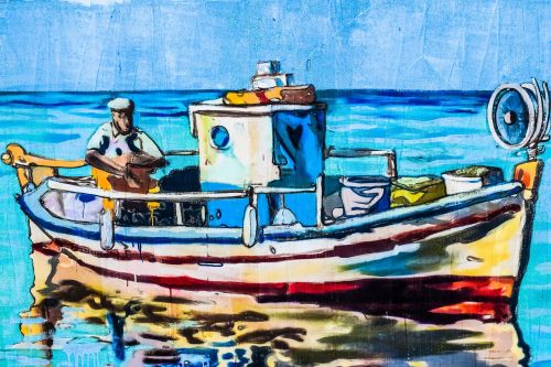 Žvejybos Laivas, Žvejyba, Tradicija, Grafiti, Siena, Tradicinis, Dažymas, Ayia Napa, Kipras