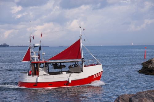 Žvejybos Laivas, Jūra, Žvejyba, Buriavimas, Buriu, Žuvis, Denmark, Laivas, Dangus, Vanduo, Kopenhaga, Debesys, Bangos