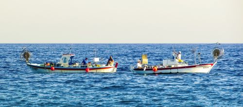 Žvejybos Laivai, Tradicinis, Žvejai, Kolegos, Jūra, Viduržemio Jūros, Vasara, Ayia Napa, Kipras