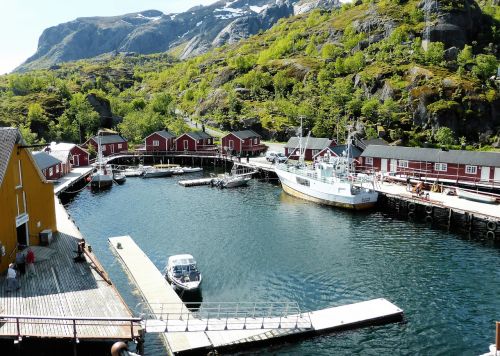 Žvejų Kaimelis, Mediniai Namai, Lofoten, Norvegija