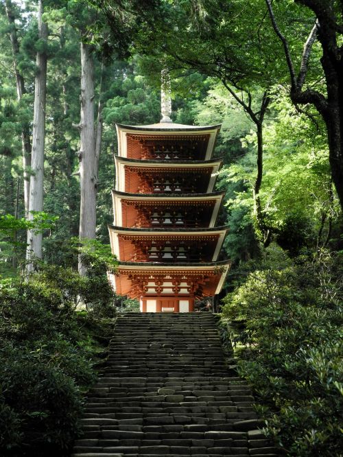 Penkių Aukštų Pagoda,  Mediena,  Murooji,  Japonija,  Penkių Aukštų Pagoda