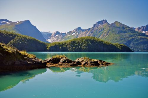 Fjordas, Norvegija, Jūra, Vanduo, Vaizdingas, Dangus, Akmenys, Kalnas, Ledynas