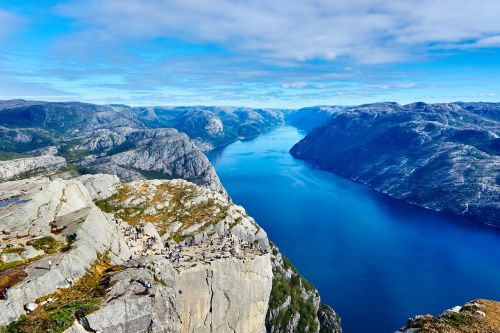 Fjordas, Norvegija, Vanduo, Kranto, Krantas, Akmenys, Kalnai, Vaizdas, Panorama, Gamta, Įspūdingas, Kraštovaizdis, Skandinavija, Europa, Vasara, Nordic, Lauke, Vaizdingas, Įlanka, Žmonės, Turizmas