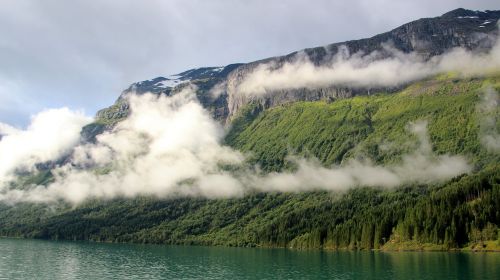 Fjordai, Norvegija, Gamta, Vandenys, Panorama, Kraštovaizdis, Kelionė, Dangus, Debesys