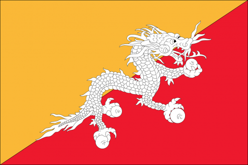 Vėliava, Šalis, Butanas, Nemokama Vektorinė Grafika
