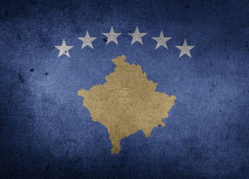 Vėliava, Kosovo, Europa, Tautinė Vėliava, Grunge
