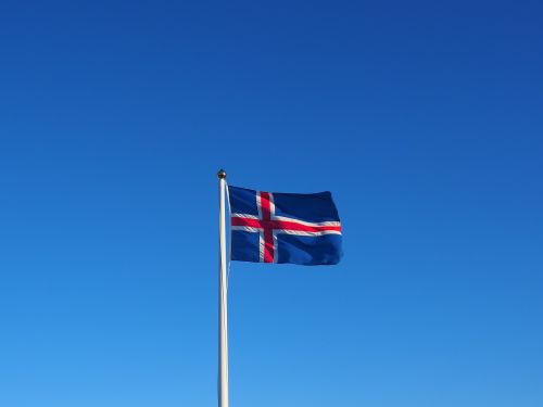 Vėliava,  Iceland,  Plazdėjimas,  Mėlynas,  Balta,  Raudona,  Vėjas,  Be Honoraro Mokesčio