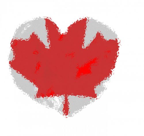 Vėliavos,  Juostelės,  Meilė,  Skaitmeninis,  Vėliava Kanada Širdis