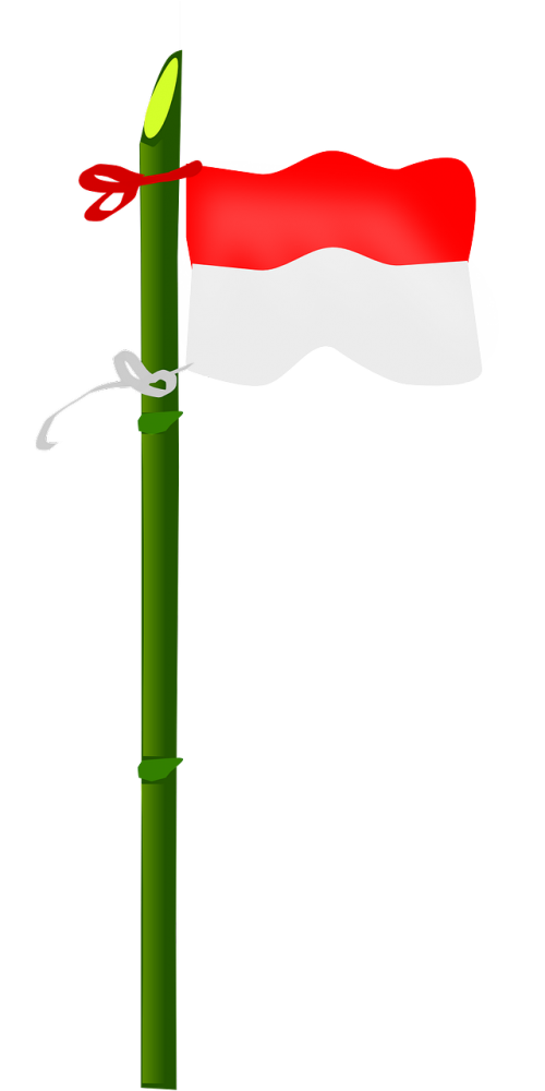Flagpole, Bambukas, Vėliava, Indonezija, Nacionalinis, Nemokama Vektorinė Grafika