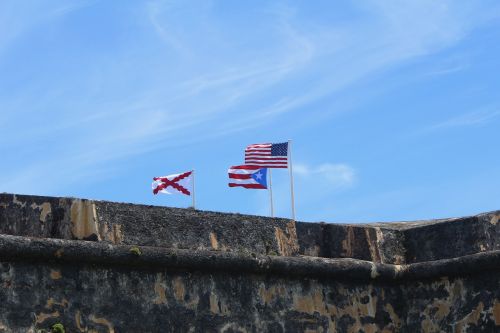 Vėliavos, Skraidantis, Fortas, Puerto Rico, San Juanas