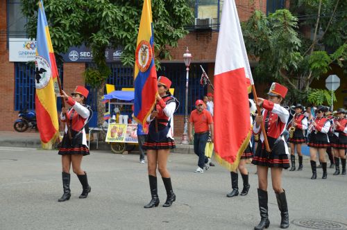 Vėliavos, Rikaurte, Kolumbija, Cundinamarca, Paradas, Žygiuojanti Grupė