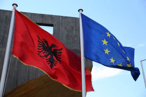 Vėliavos, Albania, Eu, Europa, Simbolis