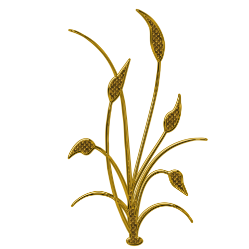 Flora Abstrakta Forma, Elegantiškas Gėlių Dizainas, Aukso Įspaudas, Didelis Transperantas, 300 Dpi, Nemokamas Naudojimas
