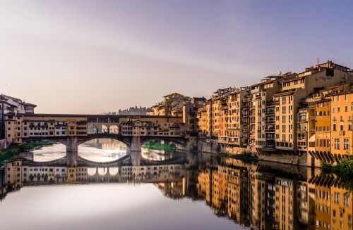 Florencija, Ponte Vecchio, Toskana, Italy, Upė Arno, Kraštovaizdis, Apmąstymai