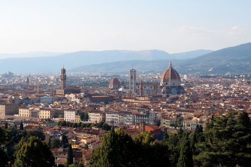 Florencija, Katedra, Kalnai, Miestas, Vaizdas Iš Viršaus