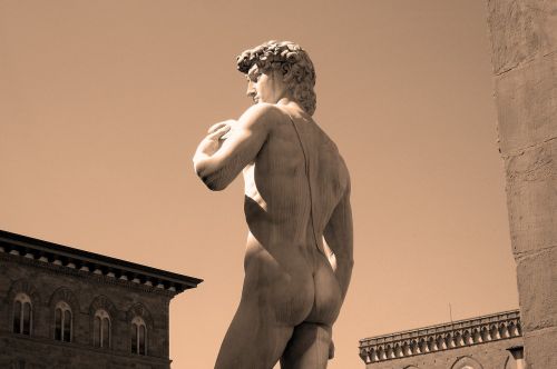 Florencija, David, Michelangelo, Sepija, Italy, Statula, Marmuras