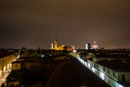 Florencija, Miestas, Perspektyva, Naktį, Horizontas, Italy, Naktinė Fotografija, Žibintai