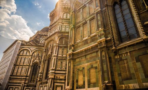 Florencija, Italy Domo, Katedra, Architektūra, Debesys, Istorinis, Istorinis, Panorama, Miesto, Pastatas, Dangus, Lauke, Bažnyčia
