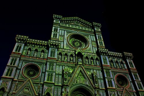 Florencija, Italy, Katedra, Menininkas, Architektūra, Miestas, Naktis, Toskana