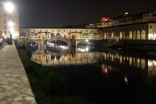 Florencija, Ponte Vecchio, Toskana, Italy, Naktis, Atostogos, Vasara