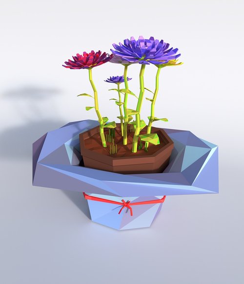 Gėlė,  Lowpoly,  Meniškai,  3D,  Nemokama Iliustracijos
