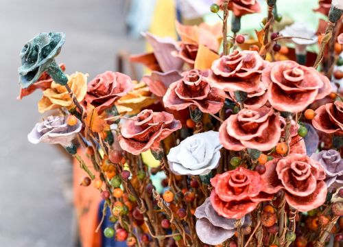 Gėlės, Oranžinė, Apdaila, Keramika