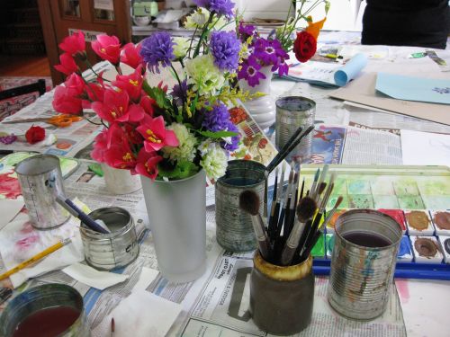 Gėlės, Dažyti, Konteineris, Išdėstymas, Vazos, Spalvinga