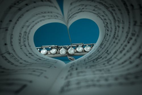 Fleita, Muzikinis Instrumentas, Pasidabruotas, Muzika, Instrumentas, Klasikinis, Skersinė Fleita, Muzikos Meilė, Širdis