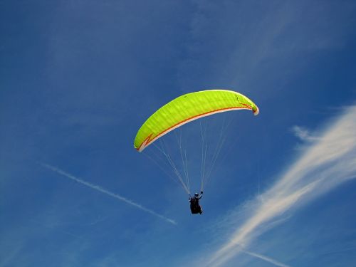 Skristi, Paragliding, Sklandytuvas, Dangus, Mėlynas, Debesis, Mėlynas Dangus, Gamta