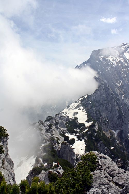 Rūkas, Mistinis, Vaiduoklis, Kalnai, Berchtesgadener Žemės, Alpių, Bavarija, Obersalzberg, Perspektyva, Iš Erelio Lizdo, Aukščiausiojo Lygio Susitikimas, Trečias Turtingas, Berghof, Alpių Žygiai, Pasivaikščiojimas, Nebelschleier, Tolkien