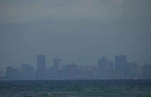 Jūra,  Mėlynas,  Panorama,  Toli,  Miestas,  Durban,  Rūkas,  Durban Miesto Rūko Debesys