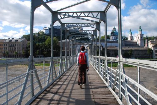 Pėsčiųjų Tiltas,  Pėdos & Nbsp,  Tiltas,  Pėsčiųjų,  Tiltas,  Gabenimas,  Salzburg,  Austria,  Vaikščioti,  Kelionė,  Pėsčiųjų Tiltas Per Upę