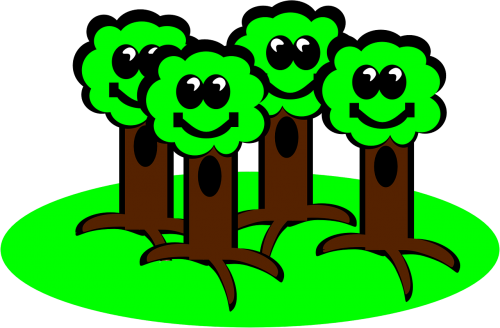 Miškas, Ekologinis, Medžiai, Aplinka, Ekologija, Žalias, Augalai, Laimingas, Nemokama Vektorinė Grafika