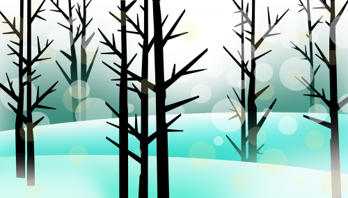 Miškas, Medžiai, Kraštovaizdis, Sniegas, Žiema, Šaltas, Nemokama Vektorinė Grafika