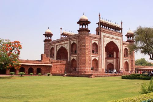 Fortas, Taj, Taj Mahal, Indija, Turizmas, Architektūra, Paminklas, Agra, Paveldas, Raudona, Uttar, Pradesh, Vartai, Žinomas, Moghalas, Istorija, Vieta, Arka, Delhi