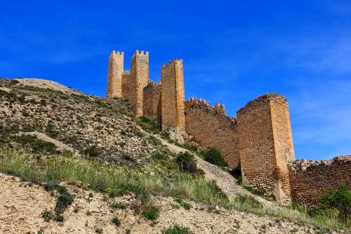 Fortifikacija, Albarracinas, Kaimas, Slėnis, Pastatai, Kalnas, Vaizdingas, Kraštovaizdis, Tradicinis, Miestas